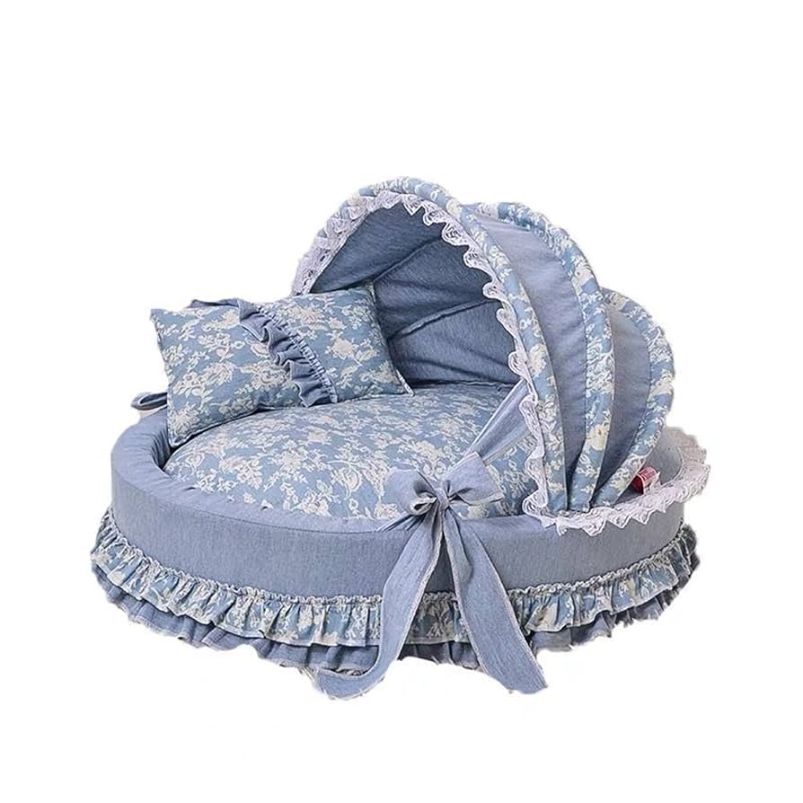 Amazon.co.jp: 小型犬と猫用のデニムブルーのゆりかごベッド